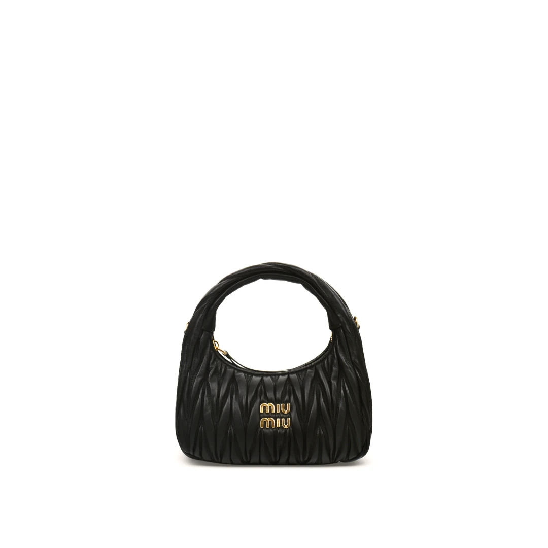MIU MIU Wander Matelasse Small Hobo Bag Nappa Leather
