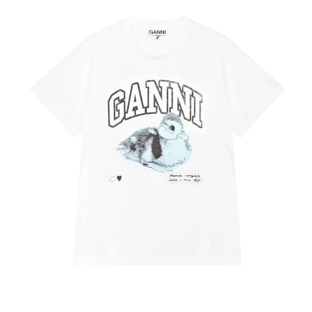 GANNI Duckie Logo Tshirt Jersey