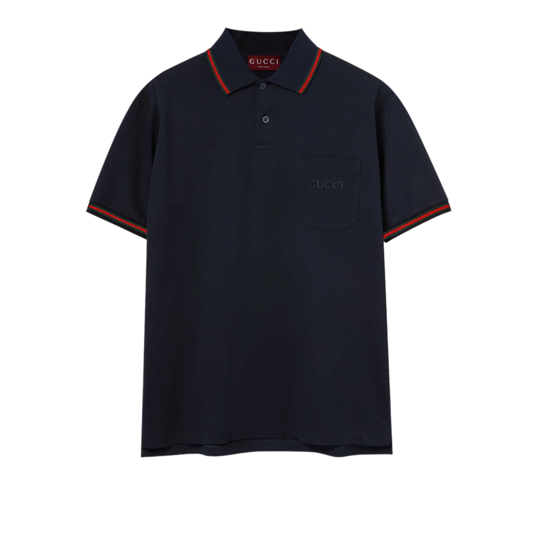 GUCCI Embroidered Logo Polo Shirt