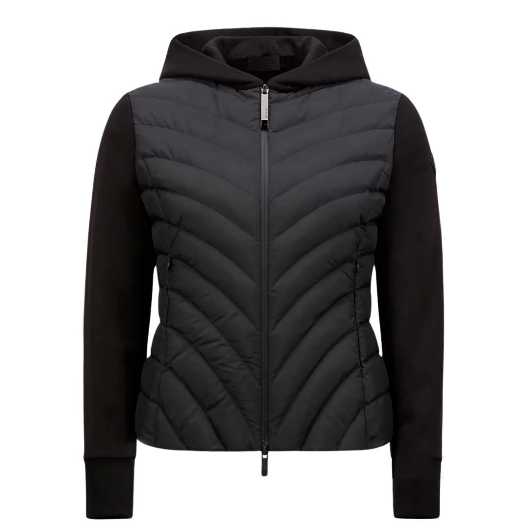 MONCLER Padded Diagonal Quilted Cotton Zip Up Hoodie