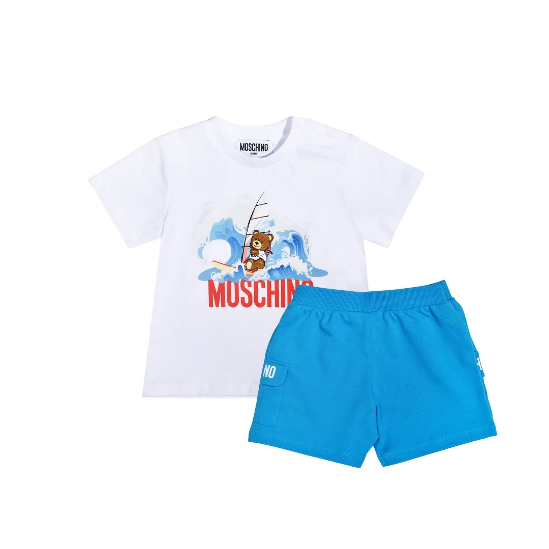 MOSCHINO Surfing Teddy Bear Tshirt And Pants Set