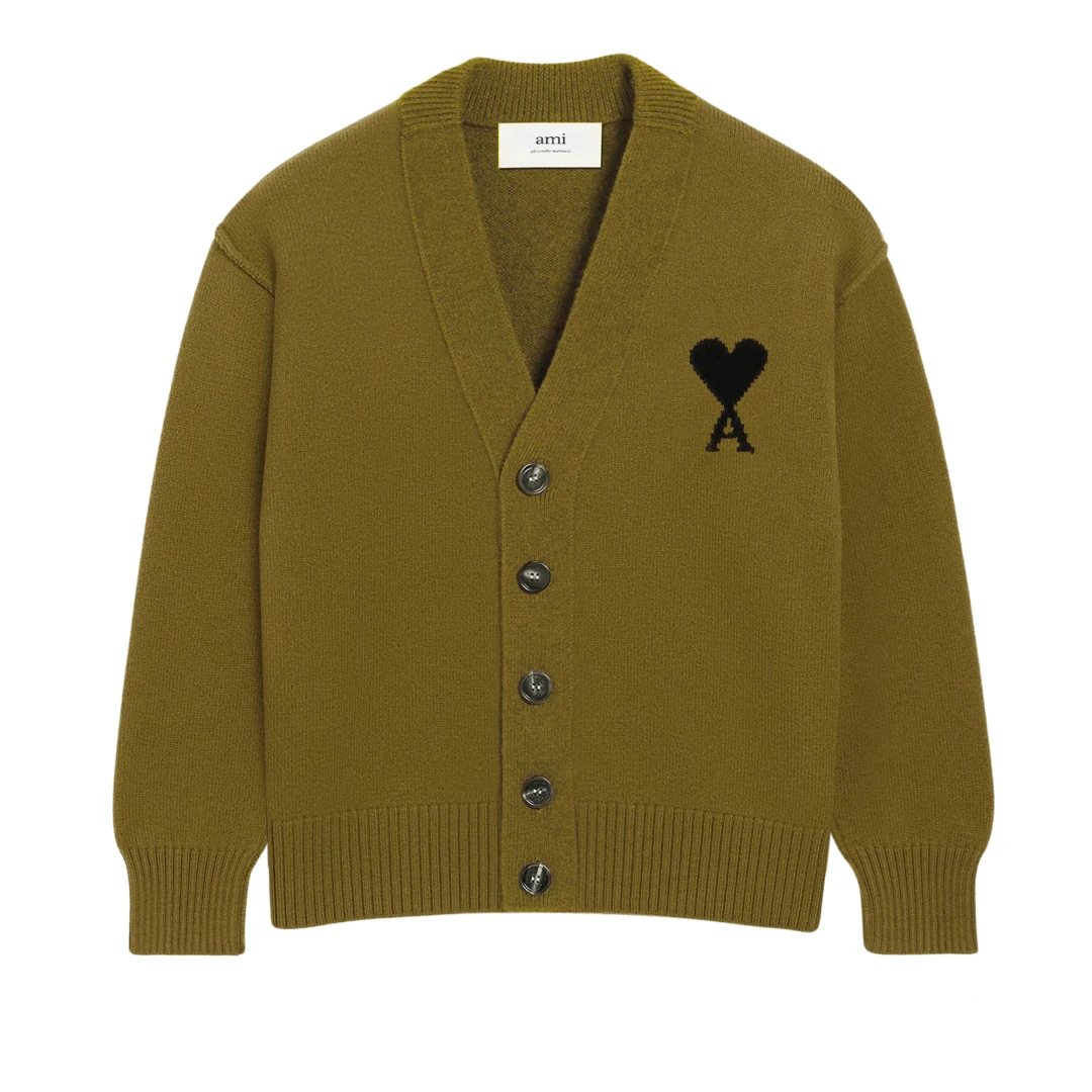 AMI PARIS Big Black Ami De Coeur Cardigan