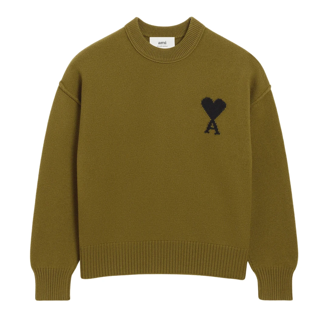 AMI PARIS Big Black Ami De Coeur Crewneck Sweater