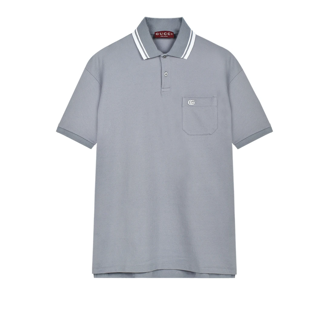 GUCCI GG Embroidered Logo Polo Shirt