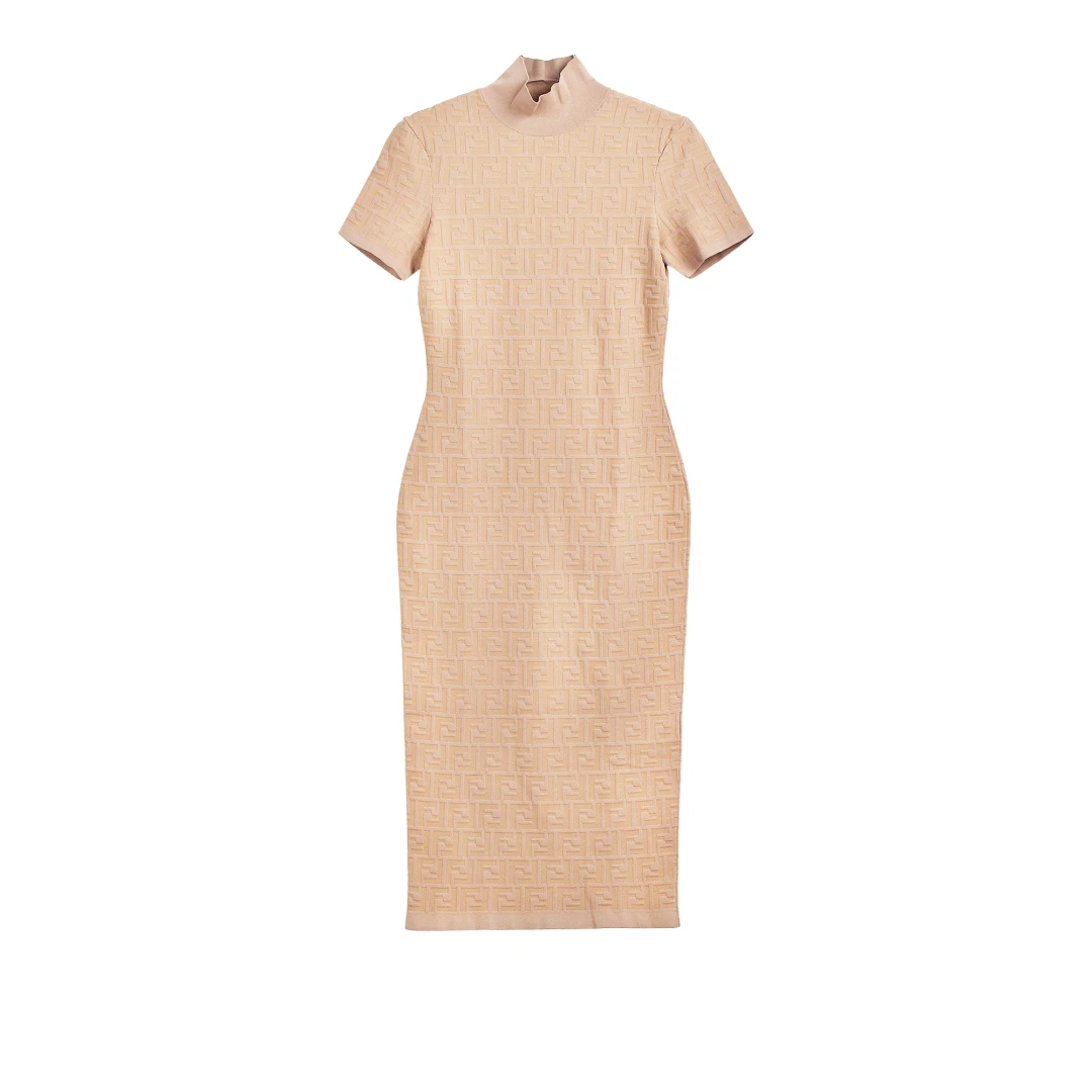 FENDI FF Jacquard Knit Dress