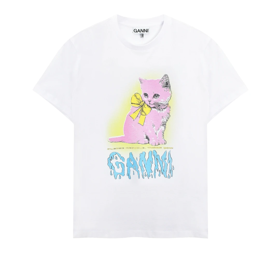 GANNI Kitty Logo Tshirt