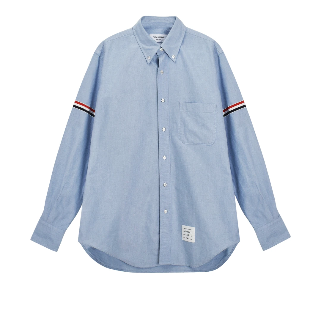 THOM BROWNE Oxford Armbands Classic Long Sleeve Shirt
