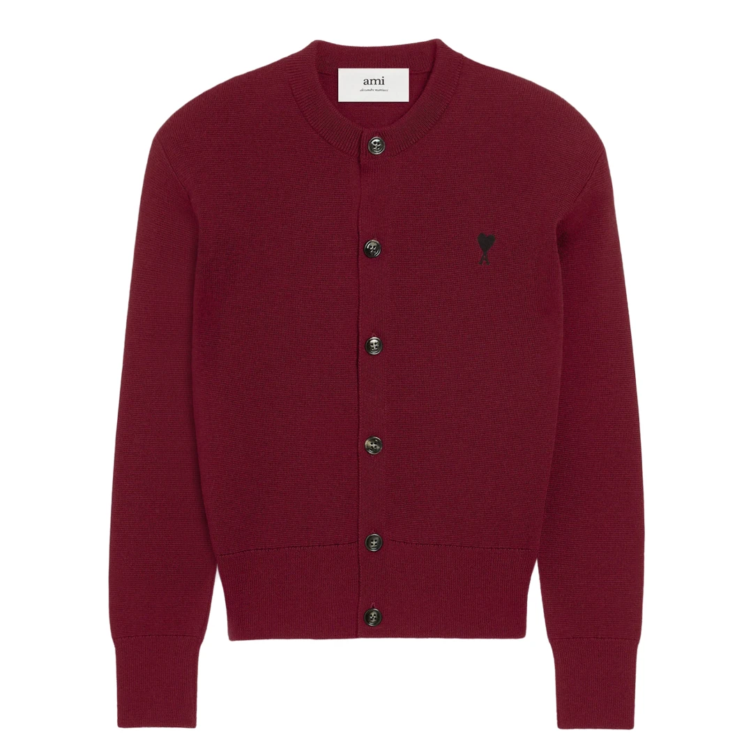 AMI PARIS Black Ami De Coeur Crewneck Cardigan