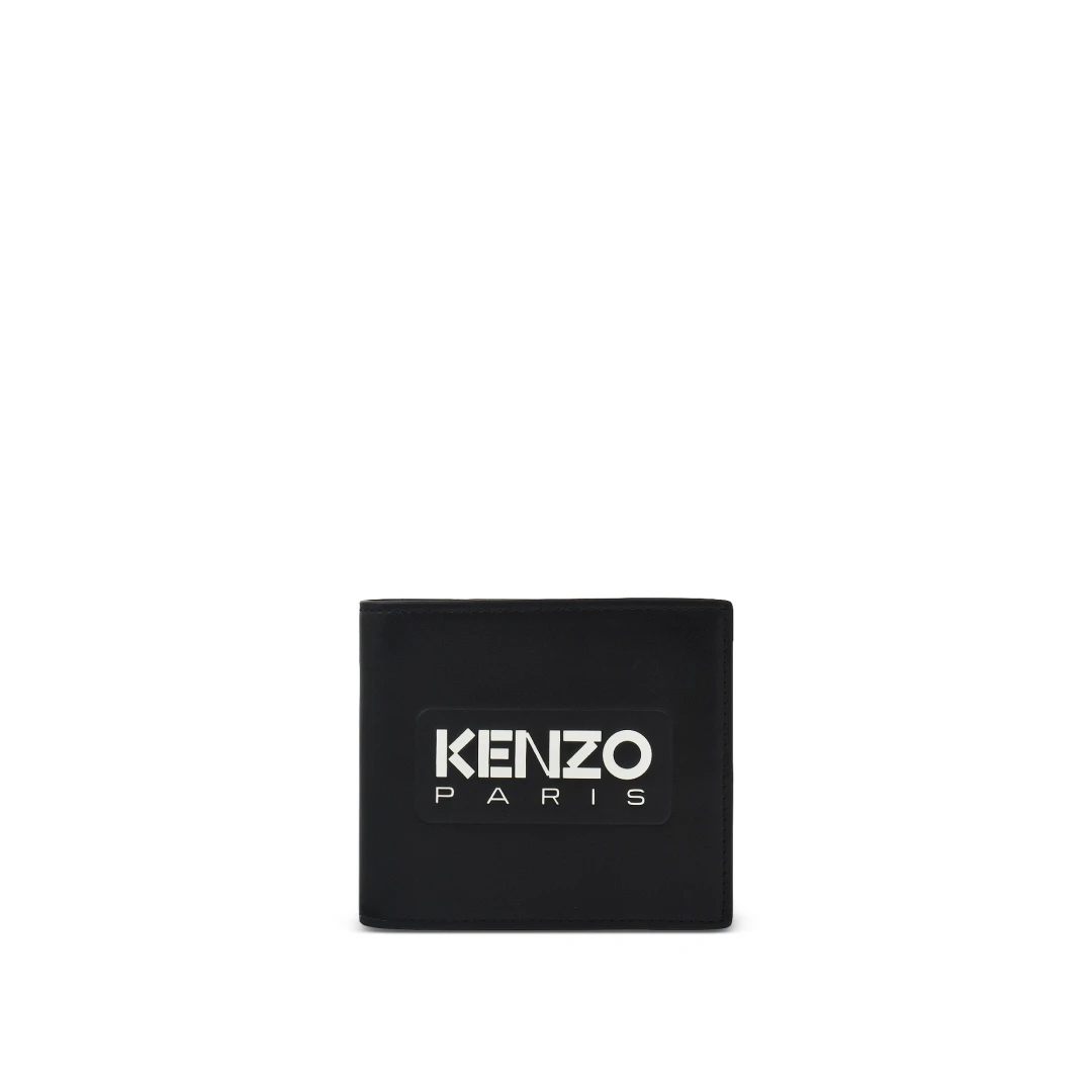 KENZO Paris Logo Bifold Wallet Leather