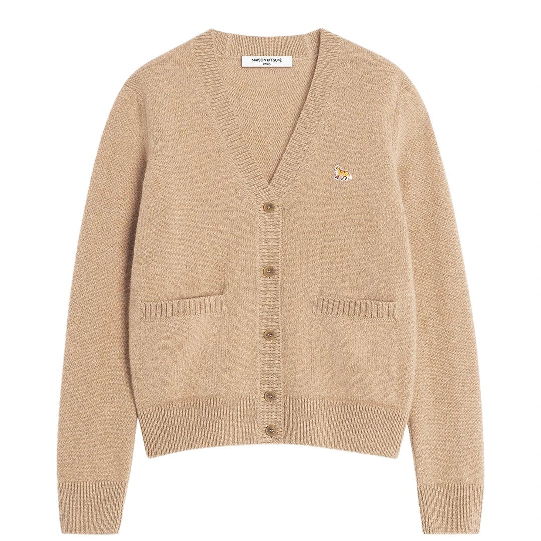 MAISON KITSUNE Baby Fox Patch Cardigan Lambswool