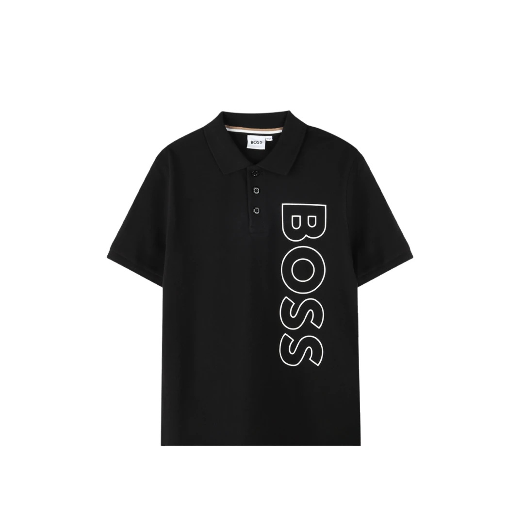 HUGO BOSS Vertical Logo Print Polo Shirt