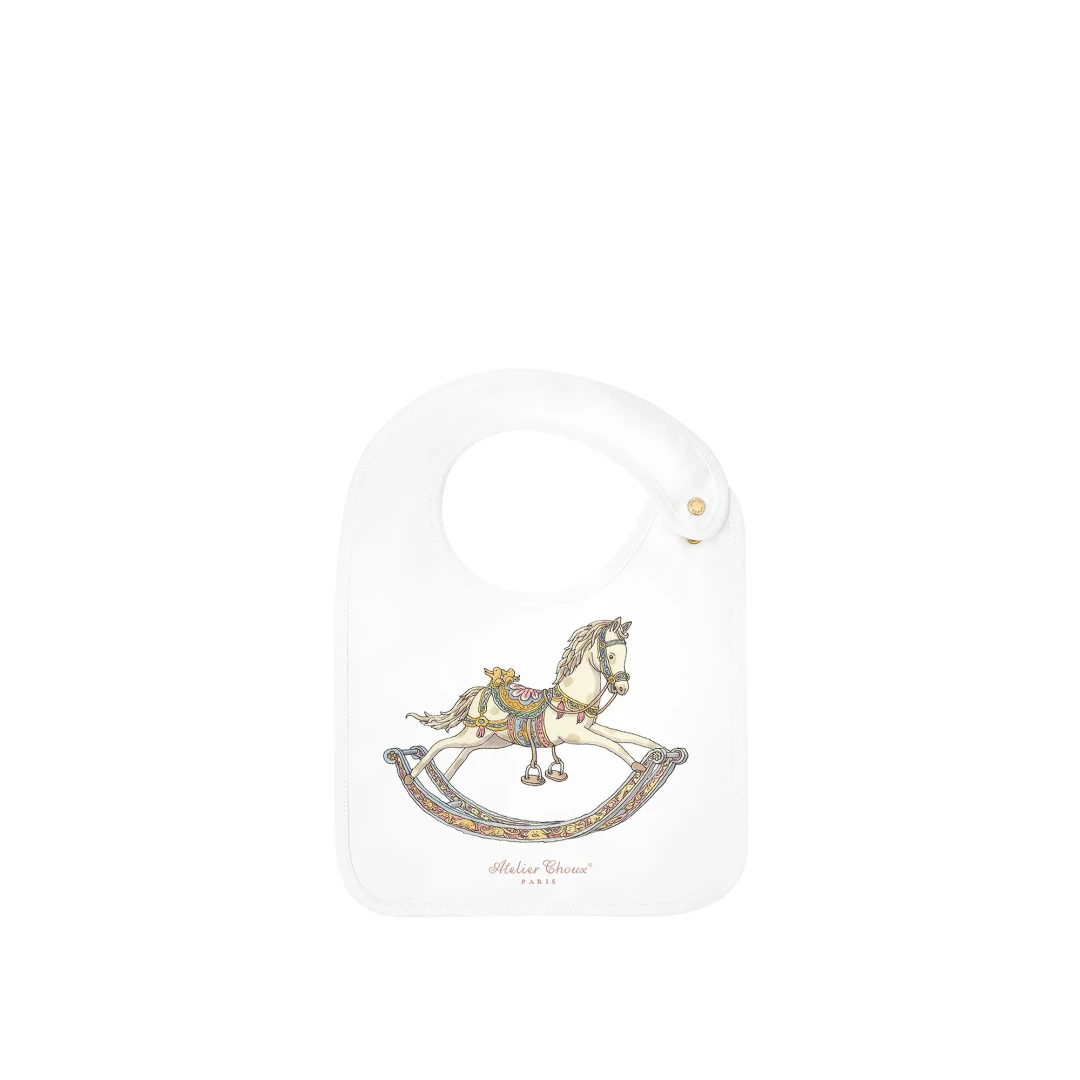 ATELIER CHOUX Rocking Horse Satin Bib