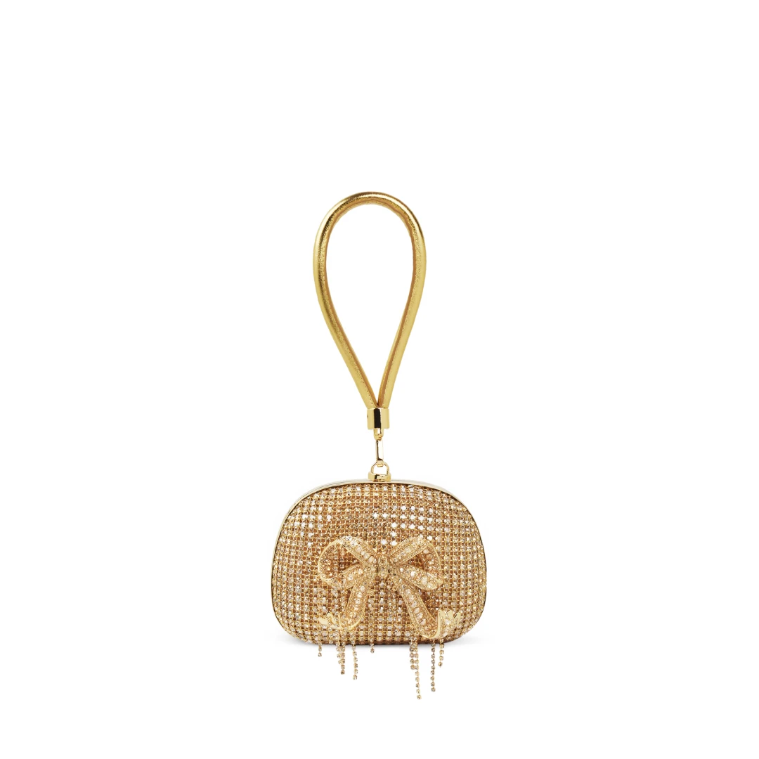 SELF-PORTRAIT Crystal Top Handle Clutch Bag