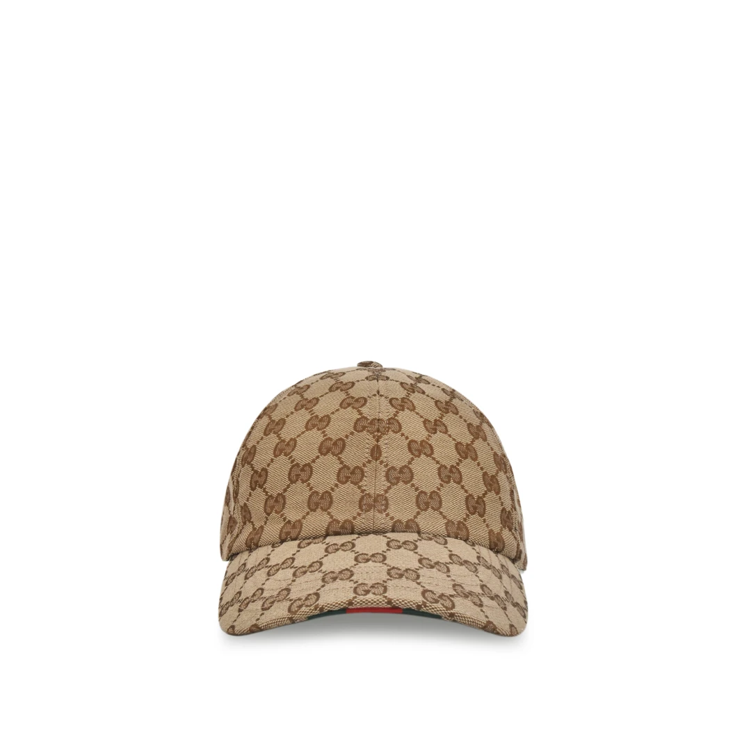 GUCCI GG Supreme Baseball Cap Canvas With Web Details